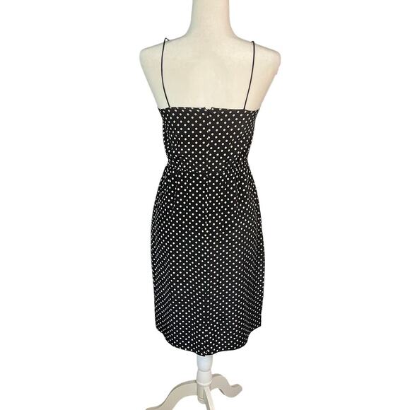 J.Crew Woman’s Black Polka Dot Blouson Silk Sleeveless Dress- Size 0 - Picture 3 of 9